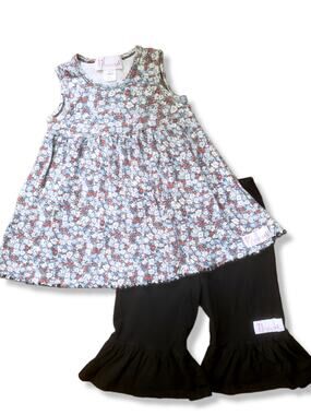 Flowersak Ruffle Girl 5 Floral Capri Tank Outfit Set